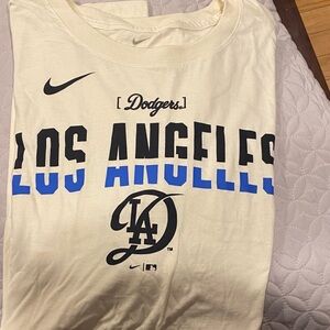 Nike Cream and Blue Los Angeles Tee